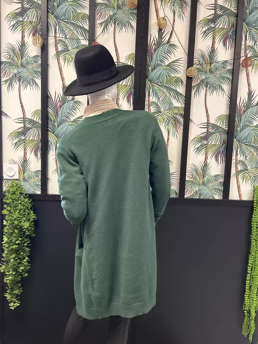 Long Gilet vert