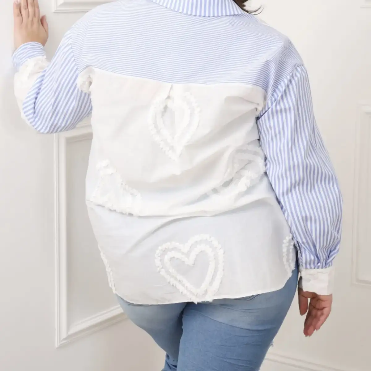Chemise rayée coeur