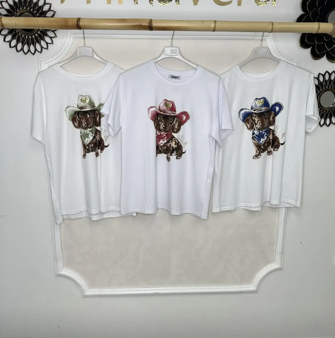 T-shirt chien bleu